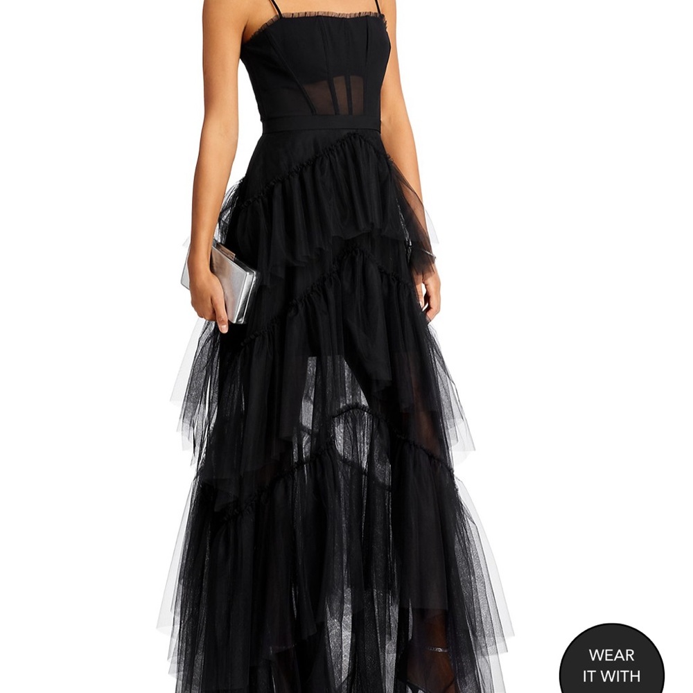 BCBGMAXARIA black tulle gown